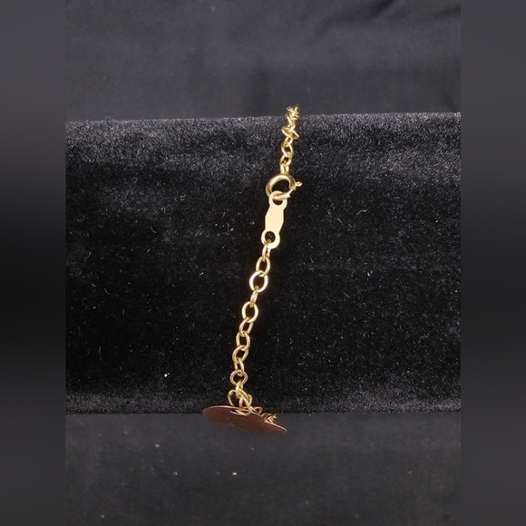14K Gold Bracelet With 14K Gold Dangling Heart - Picture 3 of 7